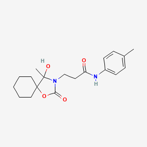 molecular formula C19H26N2O4 B4303759 3-(4-hydroxy-4-methyl-2-oxo-1-oxa-3-azaspiro[4.5]dec-3-yl)-N-(4-methylphenyl)propanamide 