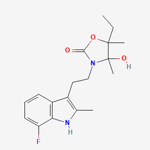 5-ethyl-3-[2-(7-fluoro-2-methyl-1H-indol-3-yl)ethyl]-4-hydroxy-4,5-dimethyl-1,3-oxazolidin-2-one