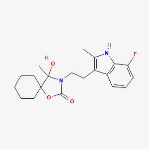 3-[2-(7-fluoro-2-methyl-1H-indol-3-yl)ethyl]-4-hydroxy-4-methyl-1-oxa-3-azaspiro[4.5]decan-2-one