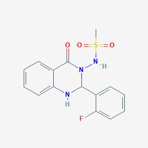molecular formula C15H14FN3O3S B4303768 N-[2-(2-fluorophenyl)-4-oxo-1,4-dihydroquinazolin-3(2H)-yl]methanesulfonamide 