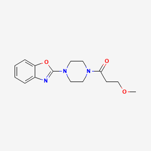 molecular formula C15H19N3O3 B4303783 2-[4-(3-methoxypropanoyl)piperazin-1-yl]-1,3-benzoxazole 