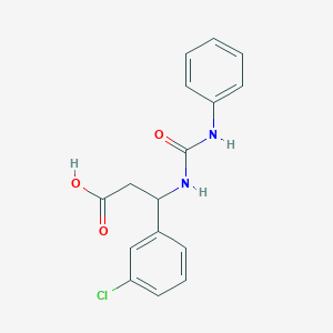 molecular formula C16H15ClN2O3 B4303785 3-[(anilinocarbonyl)amino]-3-(3-chlorophenyl)propanoic acid 