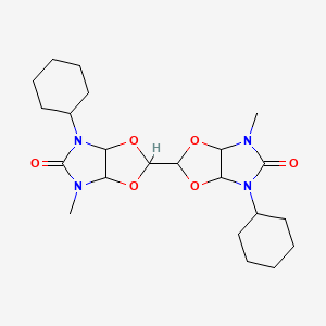 molecular formula C22H34N4O6 B4303795 4,4'-dicyclohexyl-6,6'-dimethyloctahydro-2H,2'H,5H,5'H-2,2'-bi[1,3]dioxolo[4,5-d]imidazole-5,5'-dione 
