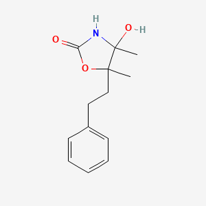 molecular formula C13H17NO3 B4303815 4-hydroxy-4,5-dimethyl-5-(2-phenylethyl)-1,3-oxazolidin-2-one 