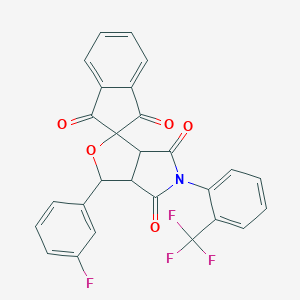 molecular formula C27H15F4NO5 B430382 3-(3-fluorophenyl)-5-[2-(trifluoromethyl)phenyl]-3a,6a-dihydrospiro[furo[3,4-c]pyrrole-1,2'-indene]-1',3',4,6(3H,5H)-tetrone 