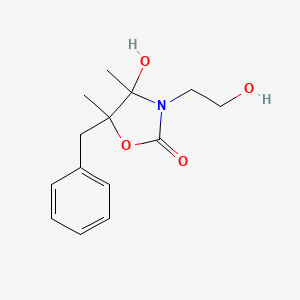 molecular formula C14H19NO4 B4303825 5-benzyl-4-hydroxy-3-(2-hydroxyethyl)-4,5-dimethyl-1,3-oxazolidin-2-one 