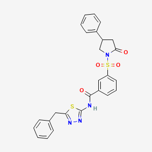N-(5-benzyl-1,3,4-thiadiazol-2-yl)-3-[(2-oxo-4-phenylpyrrolidin-1-yl)sulfonyl]benzamide