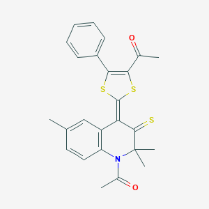 1-[2-(1-acetyl-2,2,6-trimethyl-3-thioxo-2,3-dihydro-4(1H)-quinolinylidene)-5-phenyl-1,3-dithiol-4-yl]ethanone
