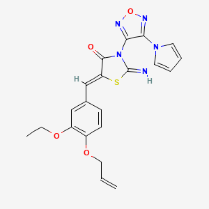 molecular formula C21H19N5O4S B4303845 5-[4-(allyloxy)-3-ethoxybenzylidene]-2-imino-3-[4-(1H-pyrrol-1-yl)-1,2,5-oxadiazol-3-yl]-1,3-thiazolidin-4-one 