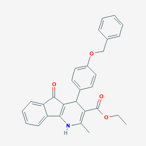 molecular formula C29H25NO4 B430385 ethyl 4-[4-(benzyloxy)phenyl]-2-methyl-5-oxo-4,5-dihydro-1H-indeno[1,2-b]pyridine-3-carboxylate 