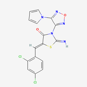 5-(2,4-dichlorobenzylidene)-2-imino-3-[4-(1H-pyrrol-1-yl)-1,2,5-oxadiazol-3-yl]-1,3-thiazolidin-4-one