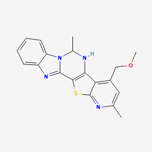 molecular formula C19H18N4OS B4303879 4-(methoxymethyl)-2,6-dimethyl-5,6-dihydropyrido[3'',2'':4',5']thieno[3',2':4,5]pyrimido[1,6-a]benzimidazole 
