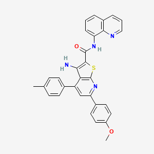 molecular formula C31H24N4O2S B4303881 3-amino-6-(4-methoxyphenyl)-4-(4-methylphenyl)-N-quinolin-8-ylthieno[2,3-b]pyridine-2-carboxamide 