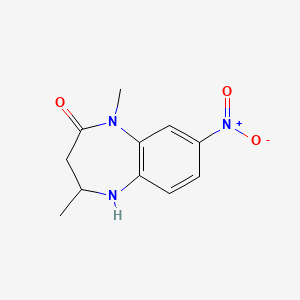 molecular formula C11H13N3O3 B4303898 1,4-dimethyl-8-nitro-1,3,4,5-tetrahydro-2H-1,5-benzodiazepin-2-one 