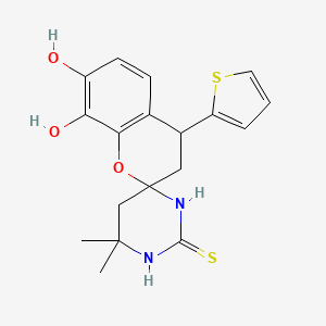 molecular formula C18H20N2O3S2 B4303900 7,8-dihydroxy-6',6'-dimethyl-4-(2-thienyl)-3,4,5',6'-tetrahydro-1'H-spiro[chromene-2,4'-pyrimidine]-2'(3'H)-thione 