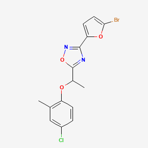 molecular formula C15H12BrClN2O3 B4303918 3-(5-bromo-2-furyl)-5-[1-(4-chloro-2-methylphenoxy)ethyl]-1,2,4-oxadiazole 
