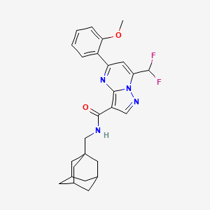 molecular formula C26H28F2N4O2 B4303937 N-(1-adamantylmethyl)-7-(difluoromethyl)-5-(2-methoxyphenyl)pyrazolo[1,5-a]pyrimidine-3-carboxamide 