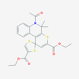 Diethyl 6'-acetyl-5',5'-dimethyl-5',6'-dihydrospiro[1,3-dithiole-2,1'-thiopyrano[2,3-c]quinoline]-3',4-dicarboxylate