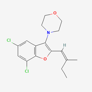 4-[5,7-dichloro-2-(2-methylbut-1-en-1-yl)-1-benzofuran-3-yl]morpholine