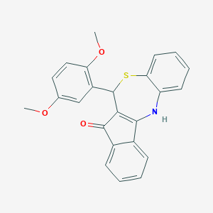 molecular formula C24H19NO3S B430397 11-(2,5-Dimethoxy-phenyl)-5,11-dihydro-10-thia-5-aza-dibenzo[a,g]azulen-12-one 