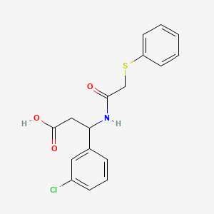 molecular formula C17H16ClNO3S B4304011 3-(3-chlorophenyl)-3-{[(phenylthio)acetyl]amino}propanoic acid 
