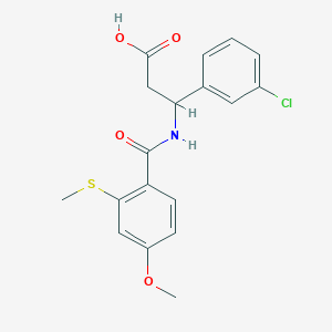 molecular formula C18H18ClNO4S B4304012 3-(3-chlorophenyl)-3-{[4-methoxy-2-(methylthio)benzoyl]amino}propanoic acid 