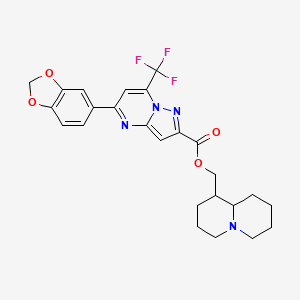 molecular formula C25H25F3N4O4 B4304017 octahydro-2H-quinolizin-1-ylmethyl 5-(1,3-benzodioxol-5-yl)-7-(trifluoromethyl)pyrazolo[1,5-a]pyrimidine-2-carboxylate 