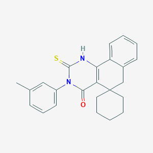 molecular formula C24H24N2OS B430402 3-(3-methylphenyl)-2-sulfanyl-3H-spiro[benzo[h]quinazoline-5,1'-cyclohexan]-4(6H)-one 