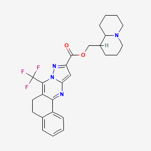 molecular formula C26H27F3N4O2 B4304024 octahydro-2H-quinolizin-1-ylmethyl 7-(trifluoromethyl)-5,6-dihydrobenzo[h]pyrazolo[5,1-b]quinazoline-10-carboxylate 