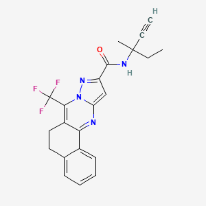 molecular formula C22H19F3N4O B4304027 N-(1-ethyl-1-methylprop-2-yn-1-yl)-7-(trifluoromethyl)-5,6-dihydrobenzo[h]pyrazolo[5,1-b]quinazoline-10-carboxamide 