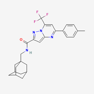 molecular formula C26H27F3N4O B4304030 N-(1-adamantylmethyl)-5-(4-methylphenyl)-7-(trifluoromethyl)pyrazolo[1,5-a]pyrimidine-2-carboxamide 