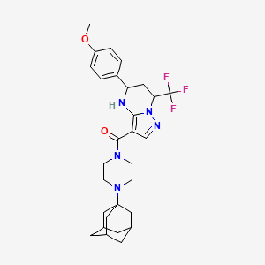 molecular formula C29H36F3N5O2 B4304037 3-{[4-(1-adamantyl)piperazin-1-yl]carbonyl}-5-(4-methoxyphenyl)-7-(trifluoromethyl)-4,5,6,7-tetrahydropyrazolo[1,5-a]pyrimidine 