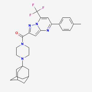 molecular formula C29H32F3N5O B4304077 2-{[4-(1-adamantyl)piperazin-1-yl]carbonyl}-5-(4-methylphenyl)-7-(trifluoromethyl)pyrazolo[1,5-a]pyrimidine 
