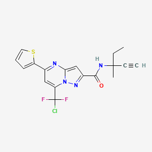 molecular formula C18H15ClF2N4OS B4304099 7-[chloro(difluoro)methyl]-N-(1-ethyl-1-methylprop-2-yn-1-yl)-5-(2-thienyl)pyrazolo[1,5-a]pyrimidine-2-carboxamide 