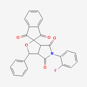 5-(2-fluorophenyl)-3-phenyl-3a,6a-dihydrospiro[furo[3,4-c]pyrrole-1,2'-indene]-1',3',4,6(3H,5H)-tetrone