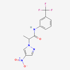 molecular formula C13H11F3N4O3 B4304137 2-(4-nitro-1H-pyrazol-1-yl)-N-[3-(trifluoromethyl)phenyl]propanamide 