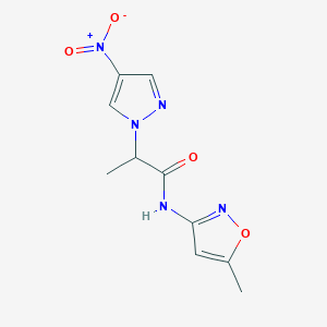 molecular formula C10H11N5O4 B4304141 N-(5-methylisoxazol-3-yl)-2-(4-nitro-1H-pyrazol-1-yl)propanamide 