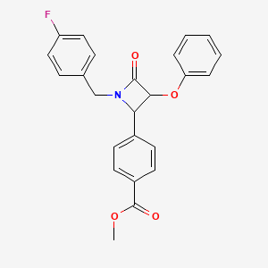 molecular formula C24H20FNO4 B4304164 methyl 4-[1-(4-fluorobenzyl)-4-oxo-3-phenoxyazetidin-2-yl]benzoate 