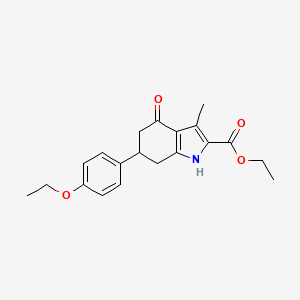 molecular formula C20H23NO4 B4304170 ethyl 6-(4-ethoxyphenyl)-3-methyl-4-oxo-4,5,6,7-tetrahydro-1H-indole-2-carboxylate 