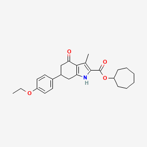 molecular formula C25H31NO4 B4304204 cycloheptyl 6-(4-ethoxyphenyl)-3-methyl-4-oxo-4,5,6,7-tetrahydro-1H-indole-2-carboxylate 