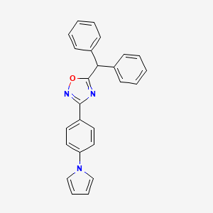 molecular formula C25H19N3O B4304208 5-(diphenylmethyl)-3-[4-(1H-pyrrol-1-yl)phenyl]-1,2,4-oxadiazole 