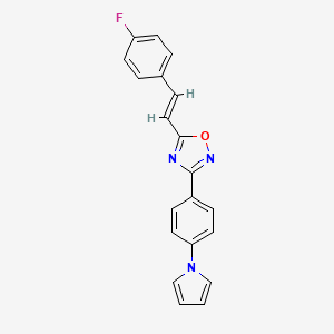 molecular formula C20H14FN3O B4304212 5-[2-(4-fluorophenyl)vinyl]-3-[4-(1H-pyrrol-1-yl)phenyl]-1,2,4-oxadiazole 