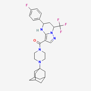 molecular formula C28H33F4N5O B4304213 3-{[4-(1-adamantyl)piperazin-1-yl]carbonyl}-5-(4-fluorophenyl)-7-(trifluoromethyl)-4,5,6,7-tetrahydropyrazolo[1,5-a]pyrimidine 