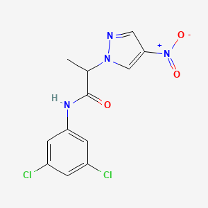 molecular formula C12H10Cl2N4O3 B4304214 N-(3,5-dichlorophenyl)-2-(4-nitro-1H-pyrazol-1-yl)propanamide 