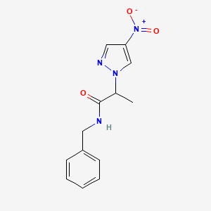 molecular formula C13H14N4O3 B4304221 N-benzyl-2-(4-nitro-1H-pyrazol-1-yl)propanamide 