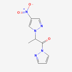 molecular formula C9H9N5O3 B4304227 1-[1-methyl-2-oxo-2-(1H-pyrazol-1-yl)ethyl]-4-nitro-1H-pyrazole 