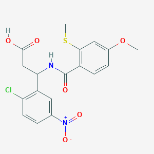 molecular formula C18H17ClN2O6S B4304236 3-(2-chloro-5-nitrophenyl)-3-{[4-methoxy-2-(methylthio)benzoyl]amino}propanoic acid 