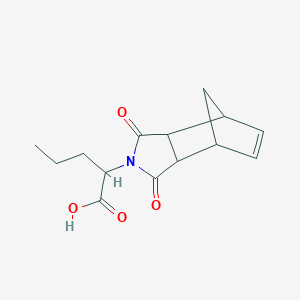 molecular formula C14H17NO4 B430425 2-(1,3-dioxo-1,3,3a,4,7,7a-hexahydro-2H-4,7-methanoisoindol-2-yl)pentanoic acid 