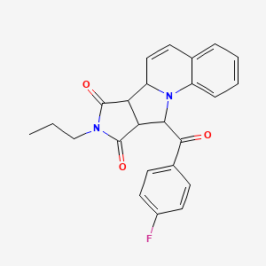 molecular formula C24H21FN2O3 B4304269 10-(4-fluorobenzoyl)-8-propyl-9a,10-dihydro-6aH-pyrrolo[3',4':3,4]pyrrolo[1,2-a]quinoline-7,9(6bH,8H)-dione CAS No. 1212188-72-1