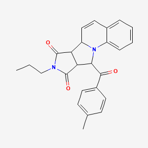 molecular formula C25H24N2O3 B4304272 10-(4-methylbenzoyl)-8-propyl-9a,10-dihydro-6aH-pyrrolo[3',4':3,4]pyrrolo[1,2-a]quinoline-7,9(6bH,8H)-dione 